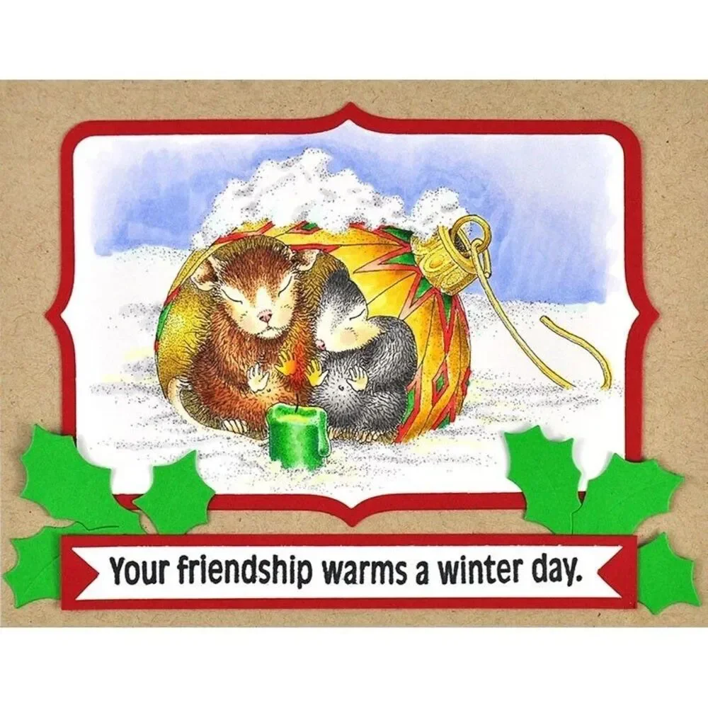 STAMPENDOUS House Mouse Ornament Warmth Cling Mount Stamp Ret HMCP101 Christmas